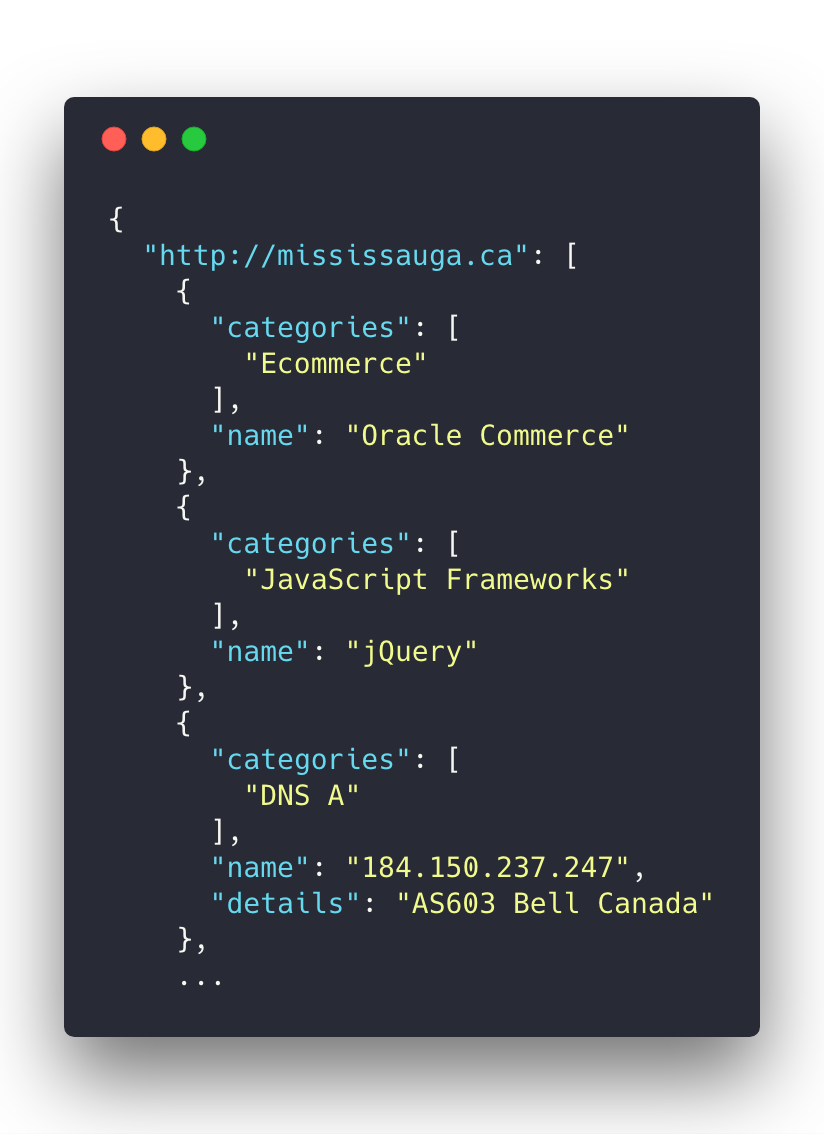 JSON, for easy integrations